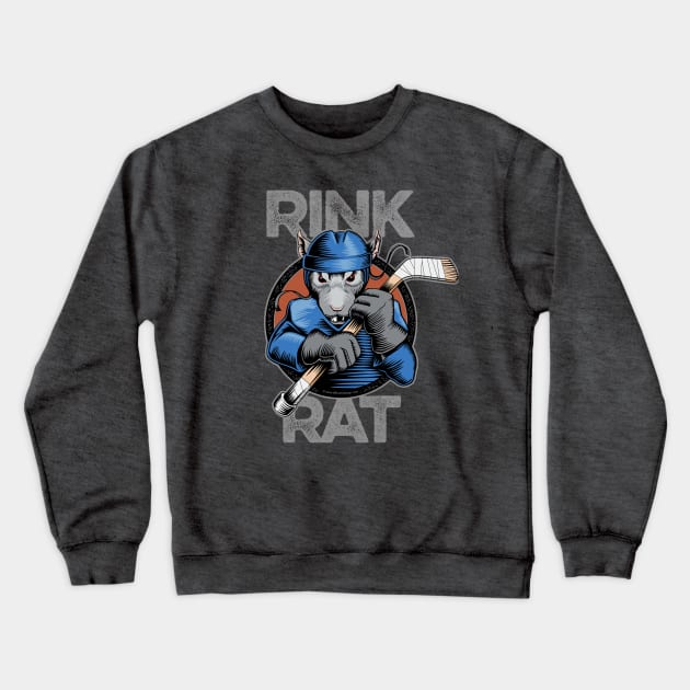 Hockey Rink Rat Crewneck Sweatshirt by eBrushDesign